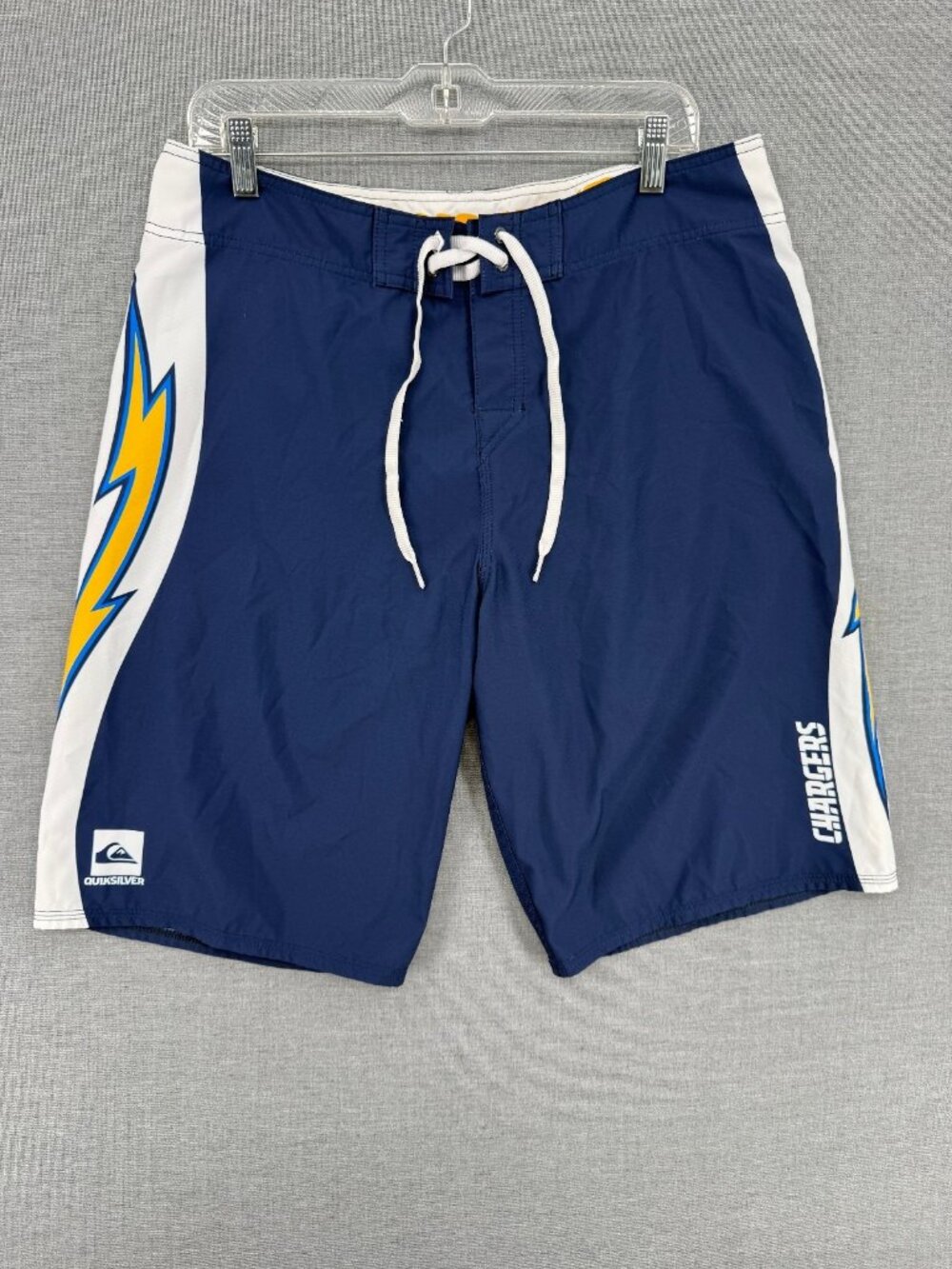 Quiksilver Chargers Board Shorts Mens 34 10" Blue NFL Swim Trunks Drawstring